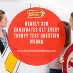 Driving students tackling a theory test question.
